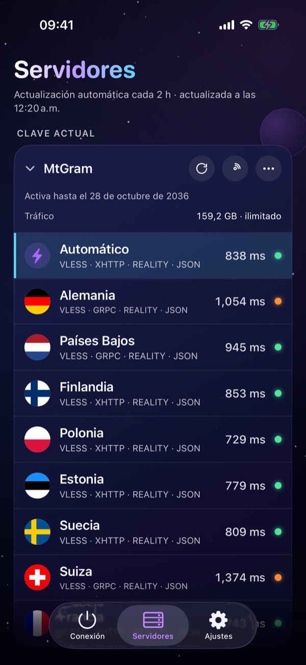 MtGram Connect, Servidores